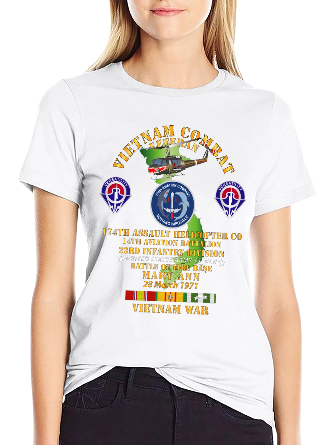 Vietnam Combat Veteran T-Shirt - 174th Assault Helicopter Co