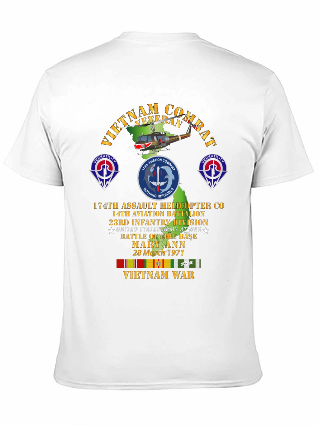 Vietnam Combat Veteran T-Shirt - 174th Assault Helicopter Co