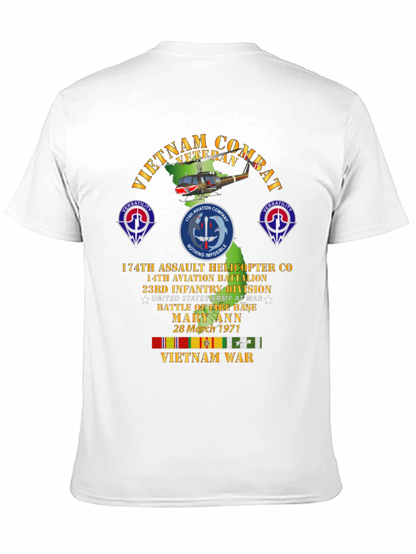Vietnam Combat Veteran T-Shirt - 174th Assault Helicopter Co