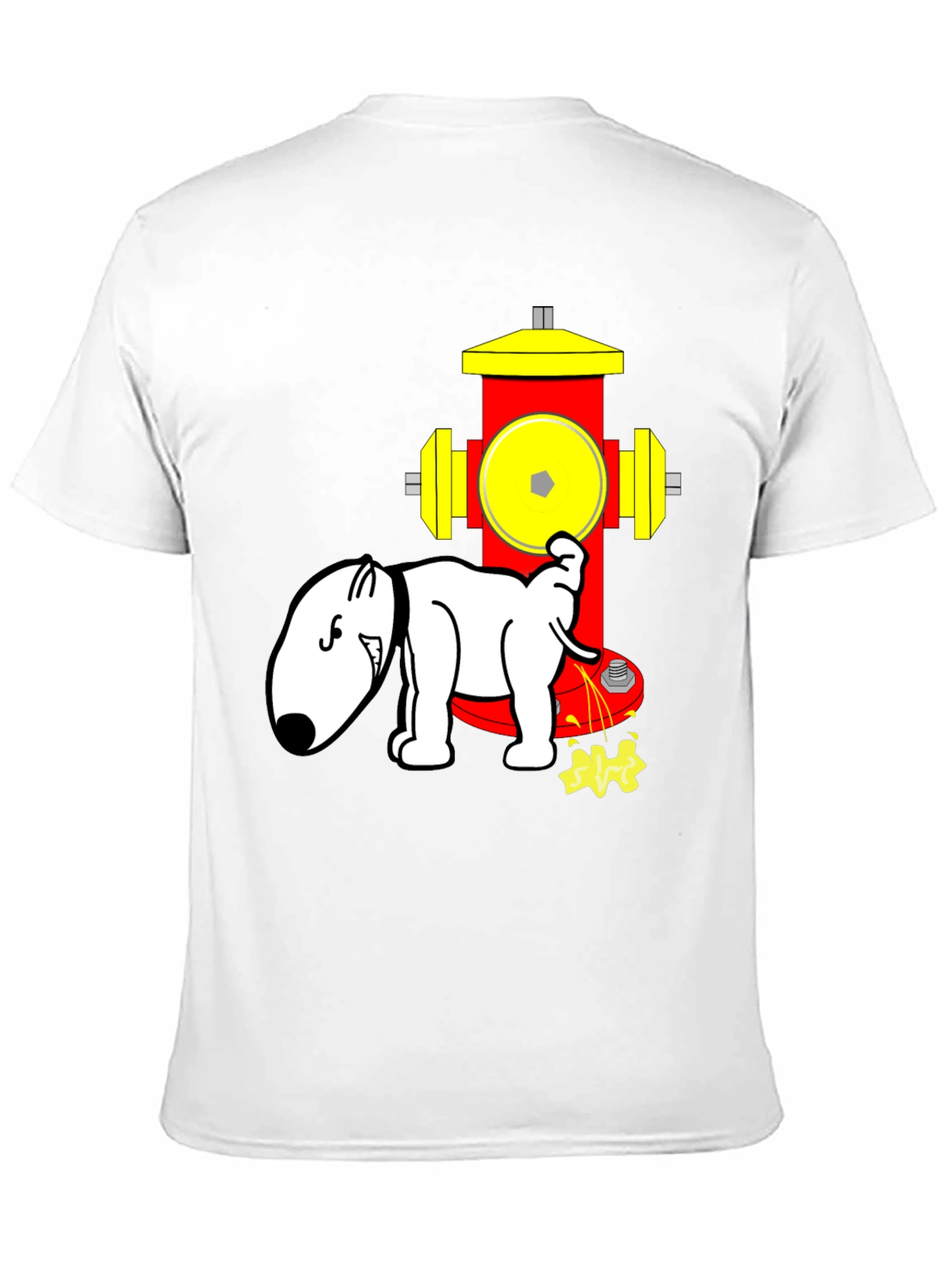 Dog Peeing on Fire Hydrant Novelty T-Shirt