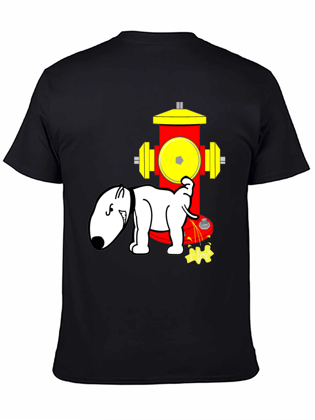 Dog Peeing on Fire Hydrant Novelty T-Shirt