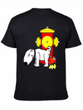 Dog Peeing on Fire Hydrant Novelty T-Shirt