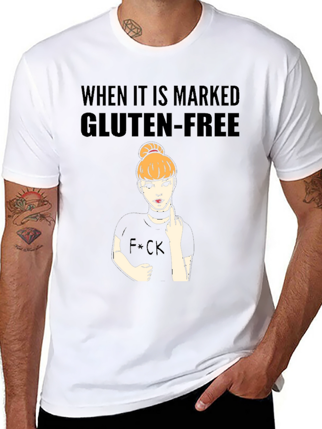 Gluten-Free Humor Black T-Shirt