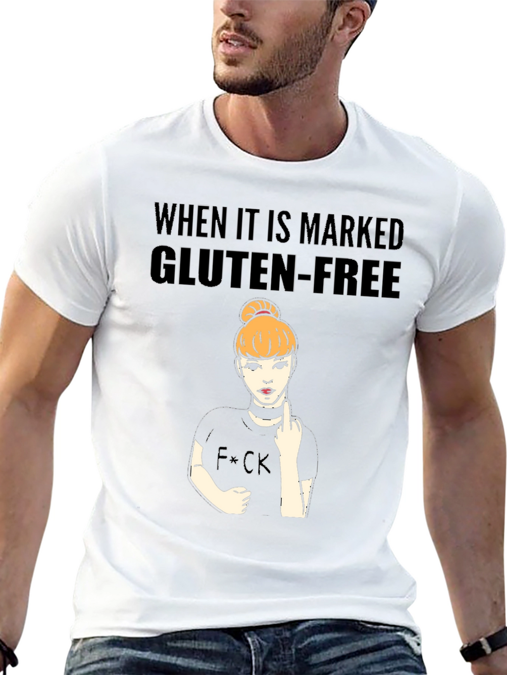 Gluten-Free Humor Black T-Shirt