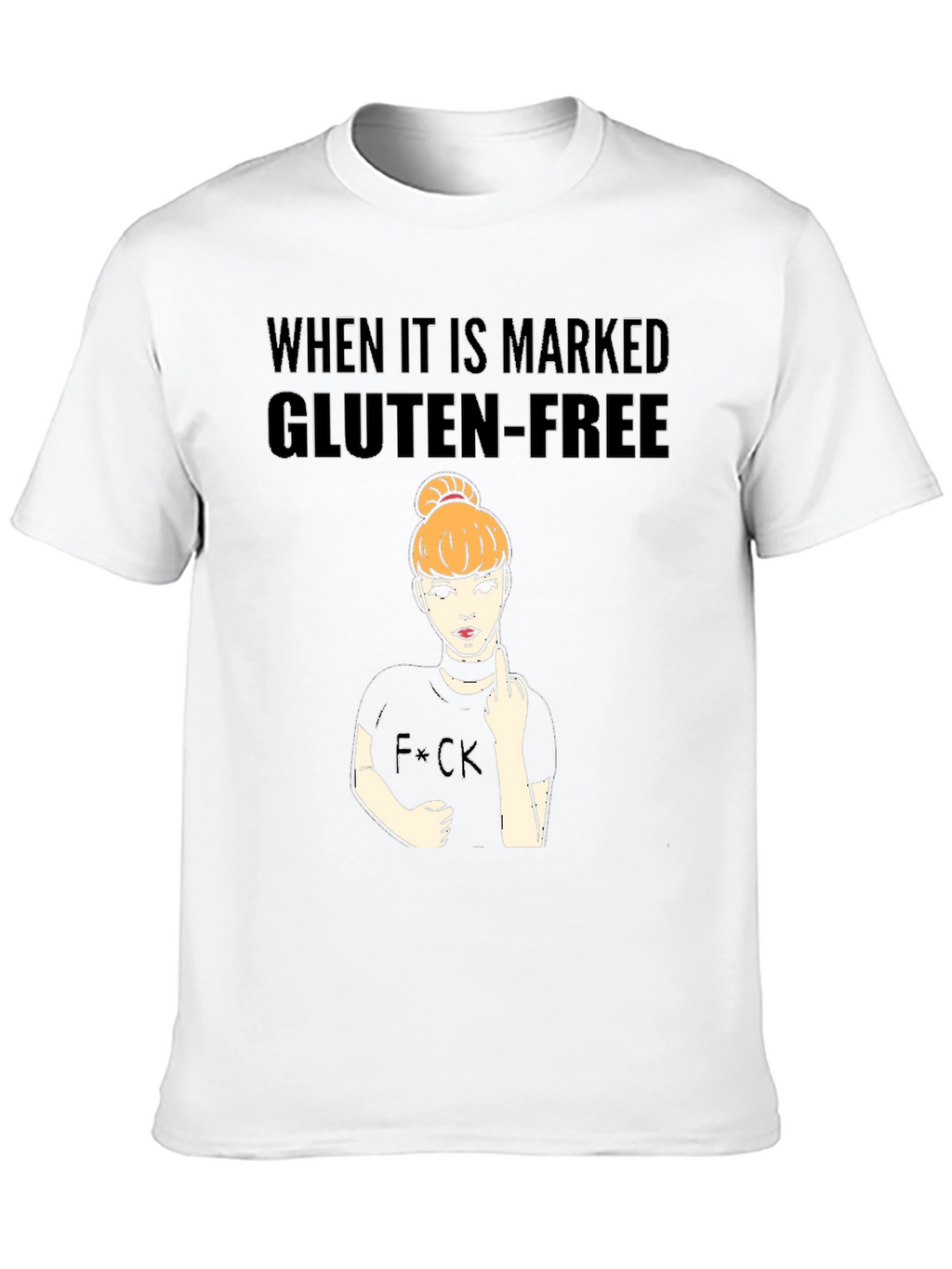 Gluten-Free Humor Black T-Shirt