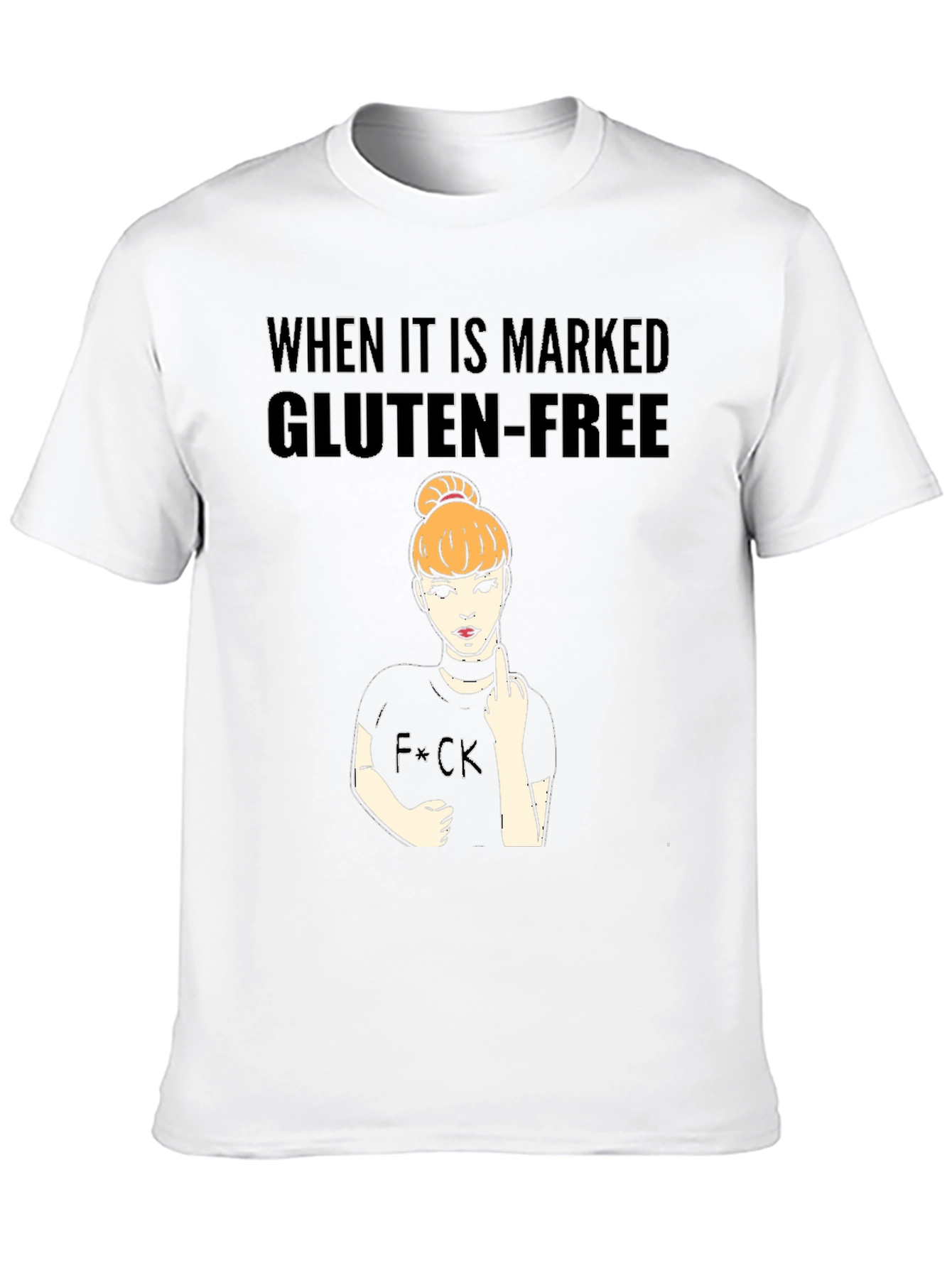 Gluten-Free Humor Black T-Shirt
