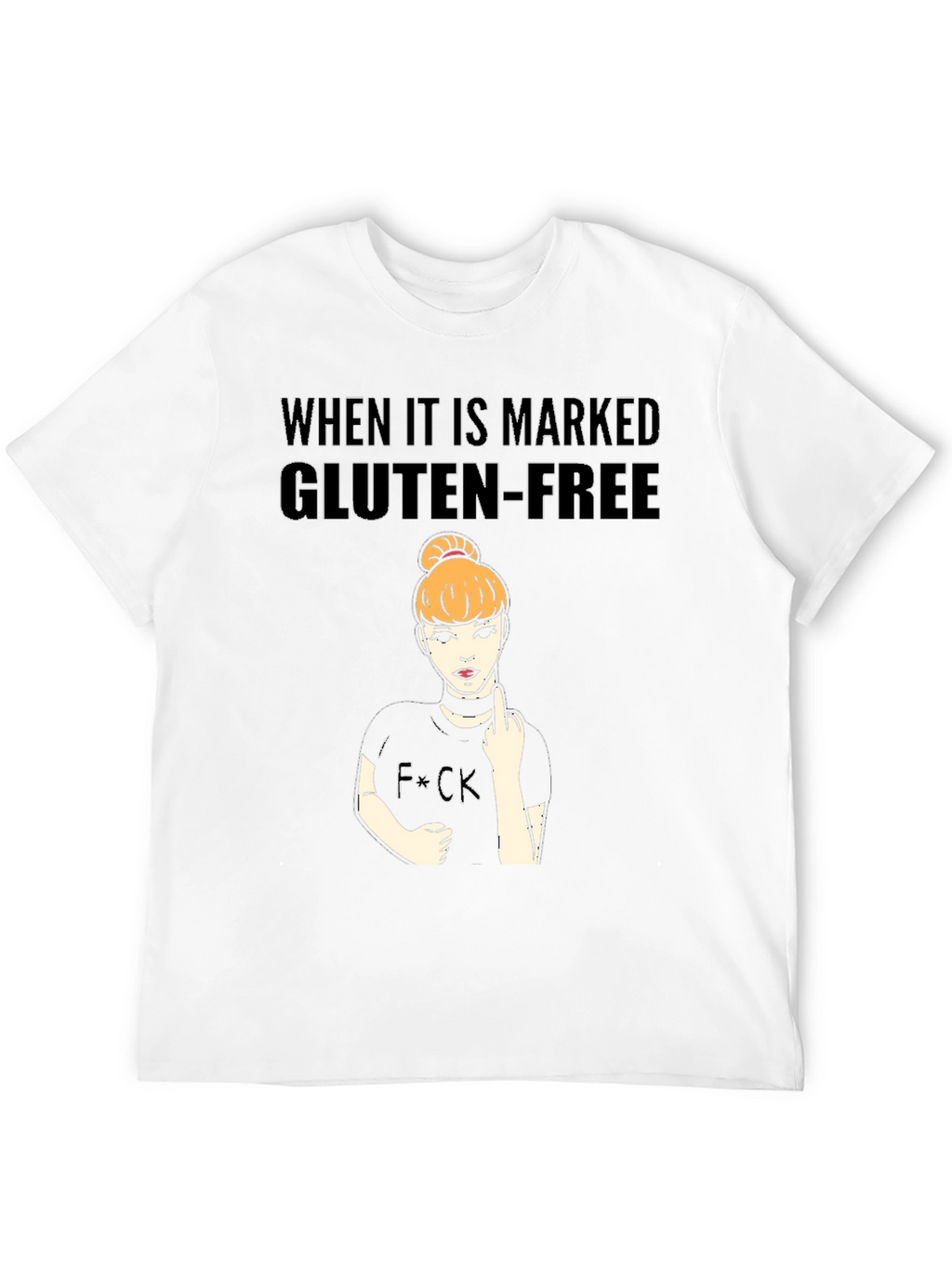 Gluten-Free Humor Black T-Shirt