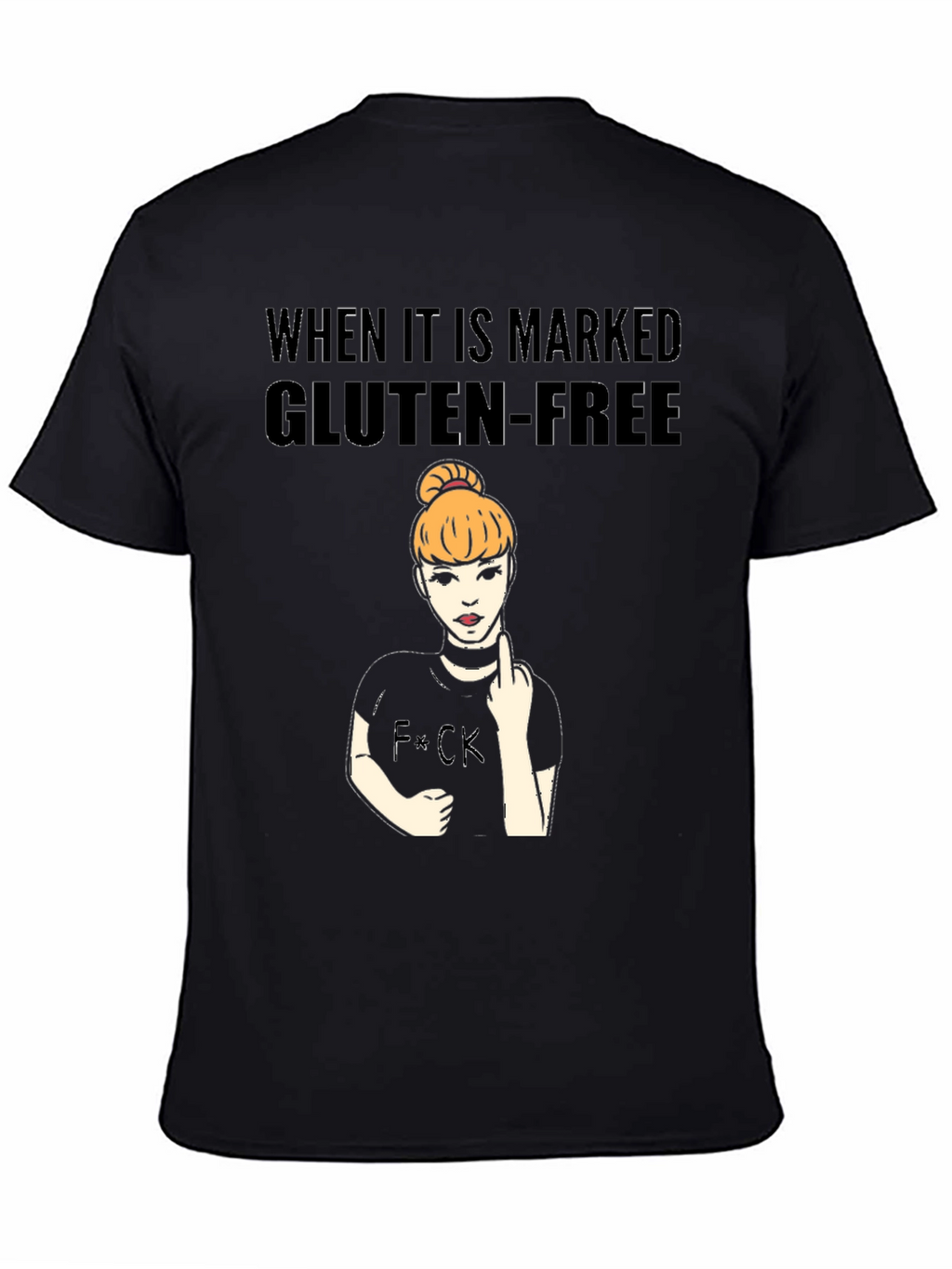 Gluten-Free Humor Black T-Shirt