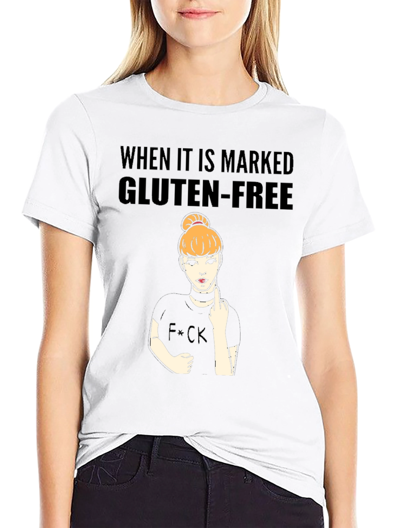 Gluten-Free Humor Black T-Shirt