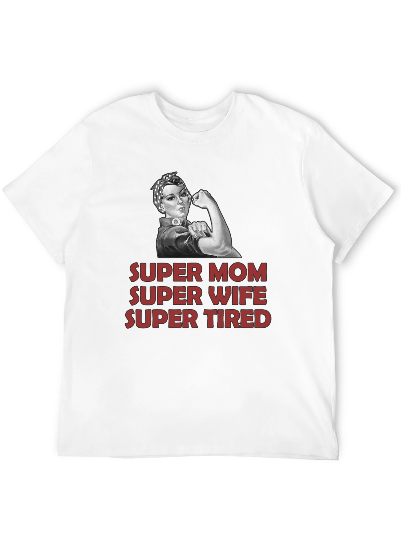 Super Mom Wife Tired Graphic T-Shirt - Black