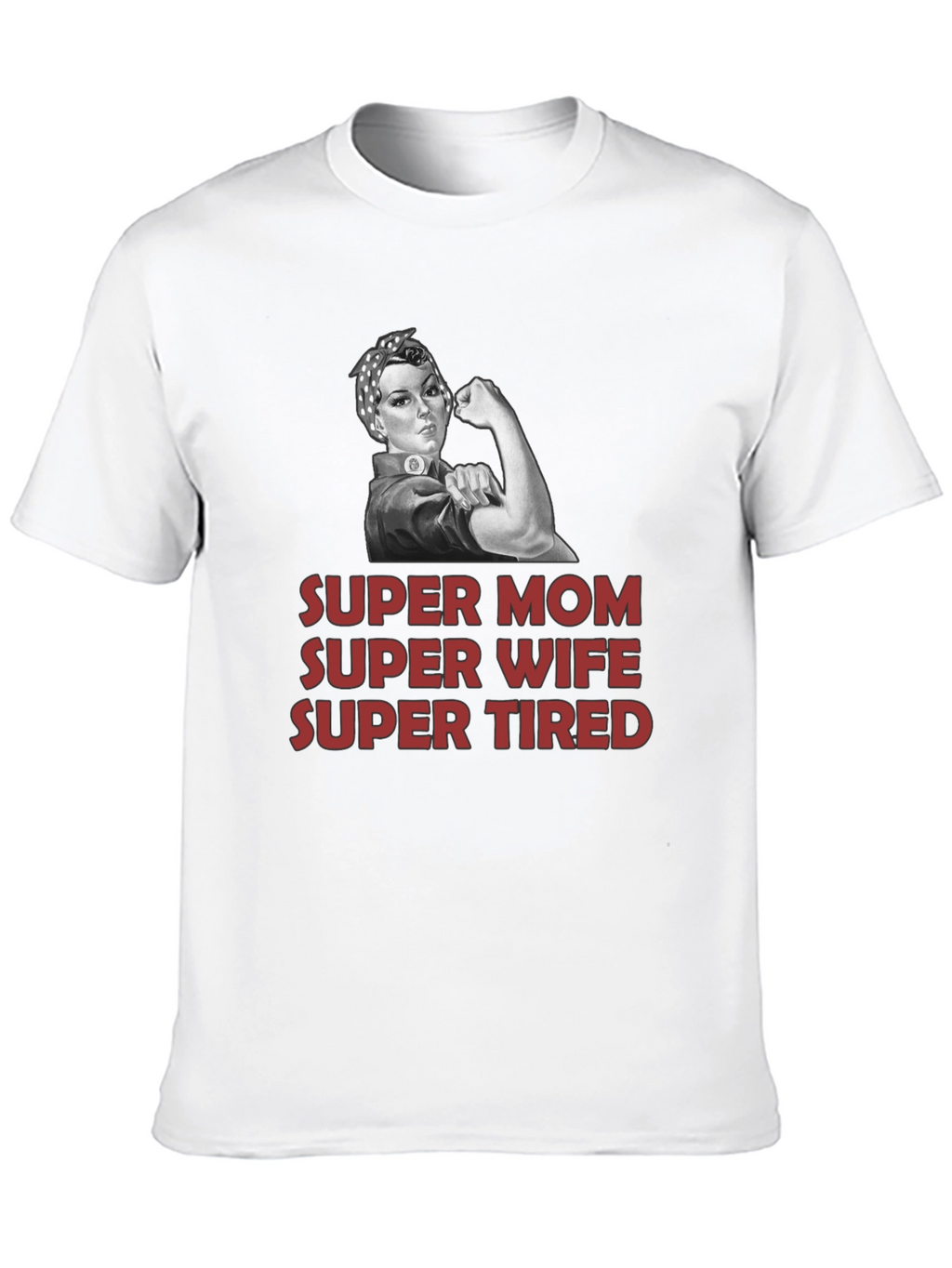 Super Mom Wife Tired Graphic T-Shirt - Black