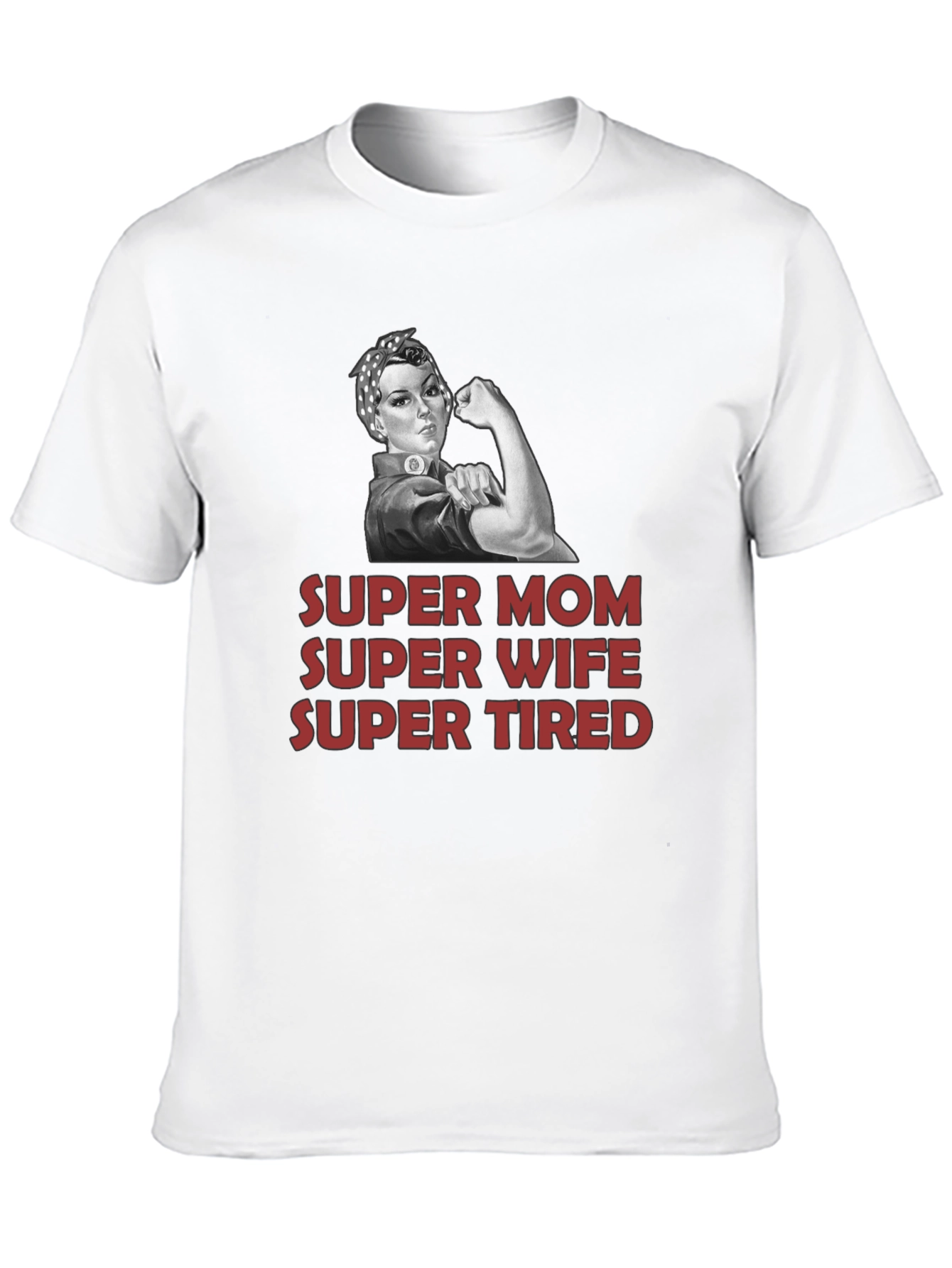 Super Mom Wife Tired Graphic T-Shirt - Black
