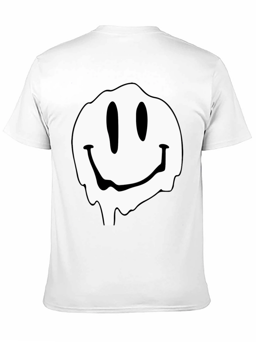 Melting Smiley Face Graphic Black T-Shirt
