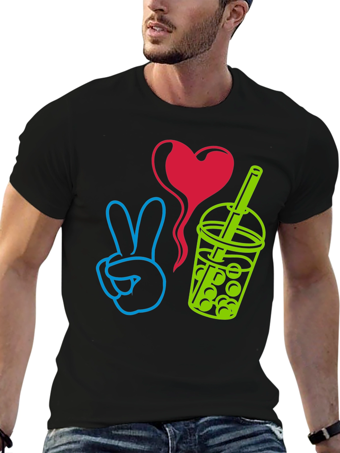 Peace Love Boba T-Shirt - Trendy Graphic Tee