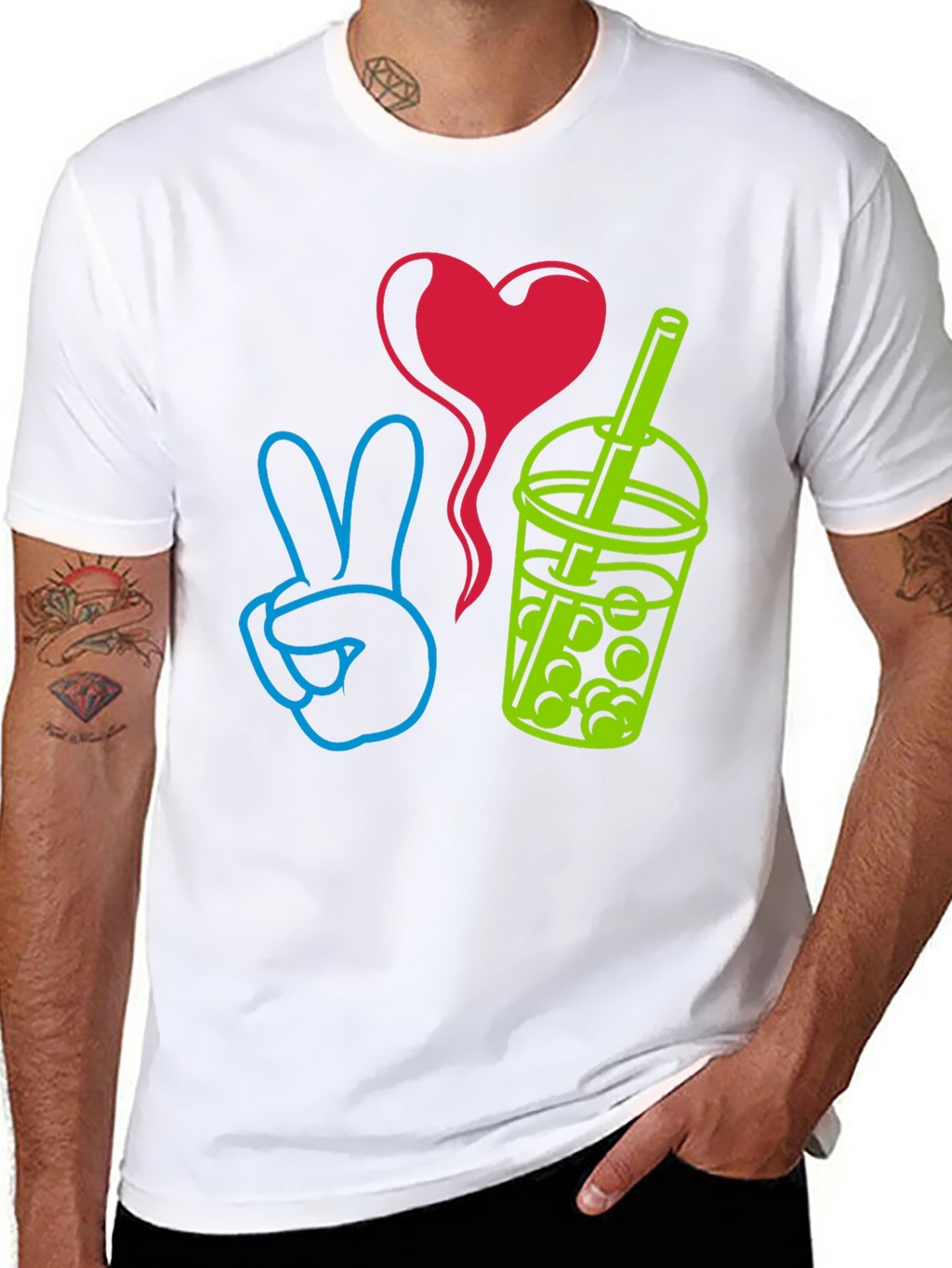Peace Love Boba T-Shirt - Trendy Graphic Tee