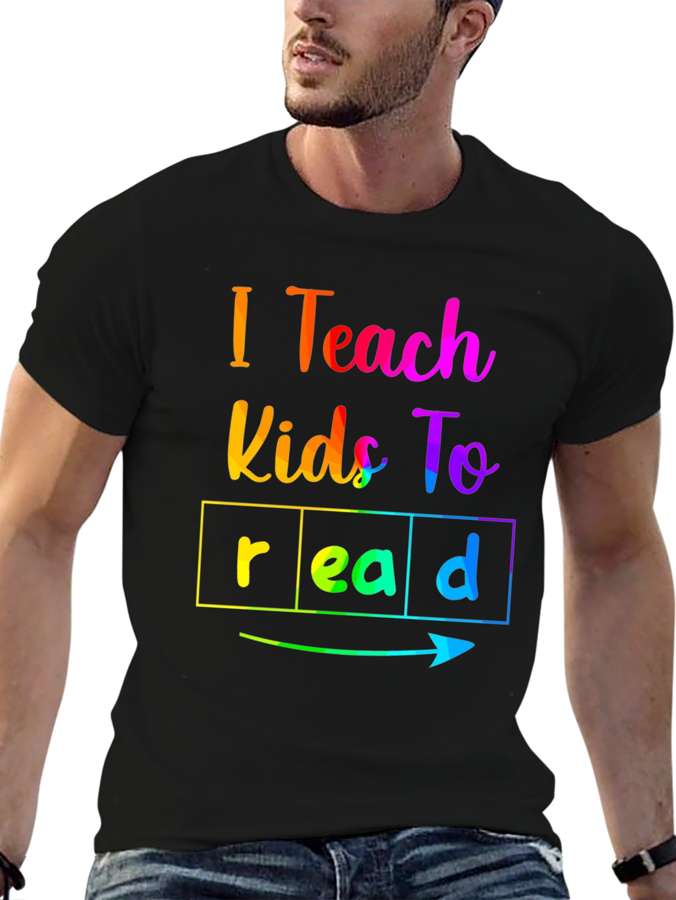 I Teach Kids to Read T-Shirt Colorful Graphic Tee