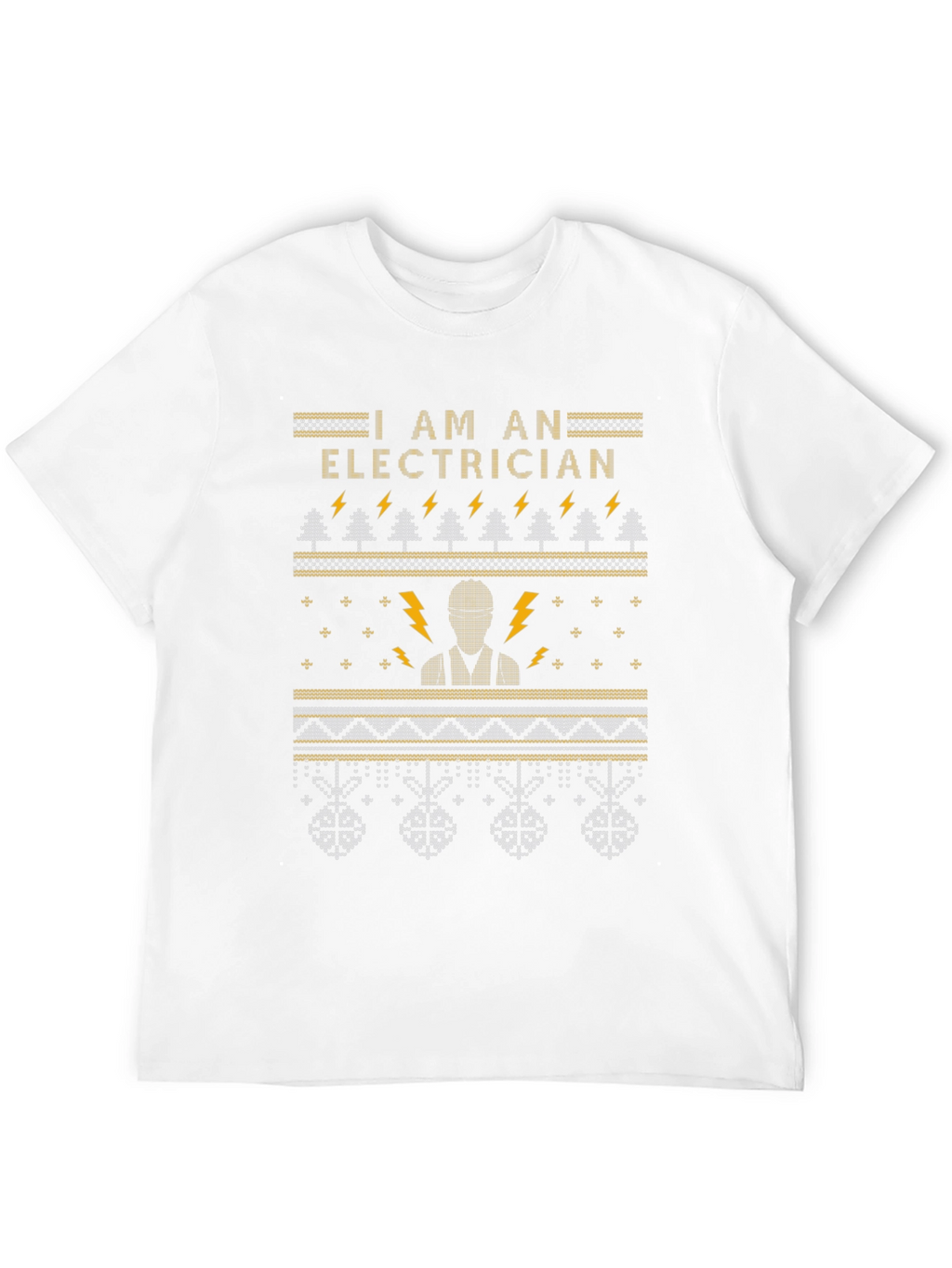 Electrician Ugly Christmas Sweater Style Black T-Shirt