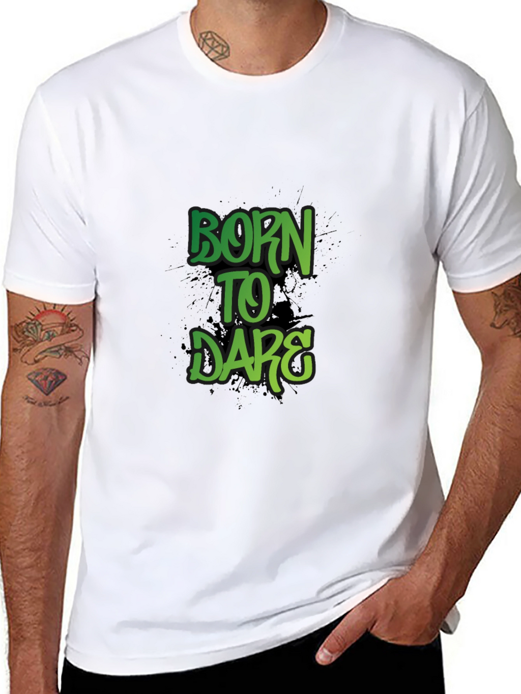 Born to Dare Graphic Print Crew Neck T-Shirt