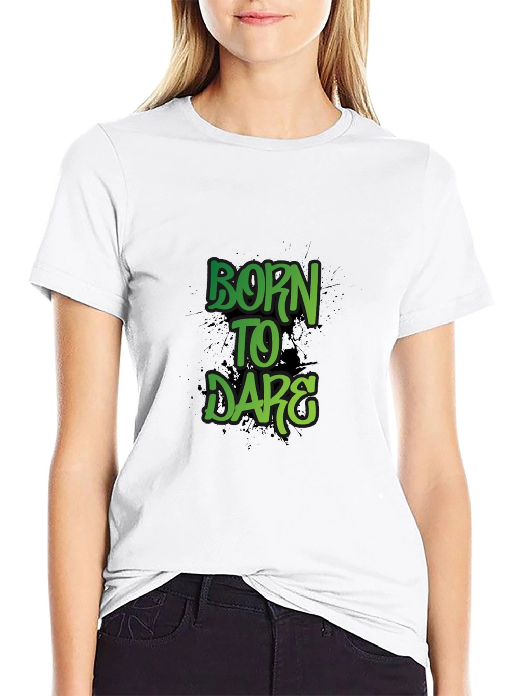 Born to Dare Graphic Print Crew Neck T-Shirt