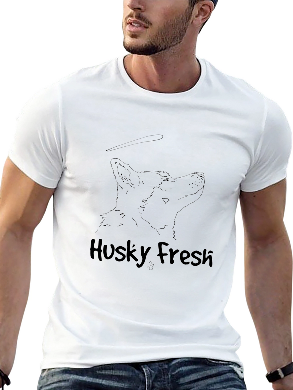 Husky Fresh Graphic Tee - Cool Dog Lover Shirt