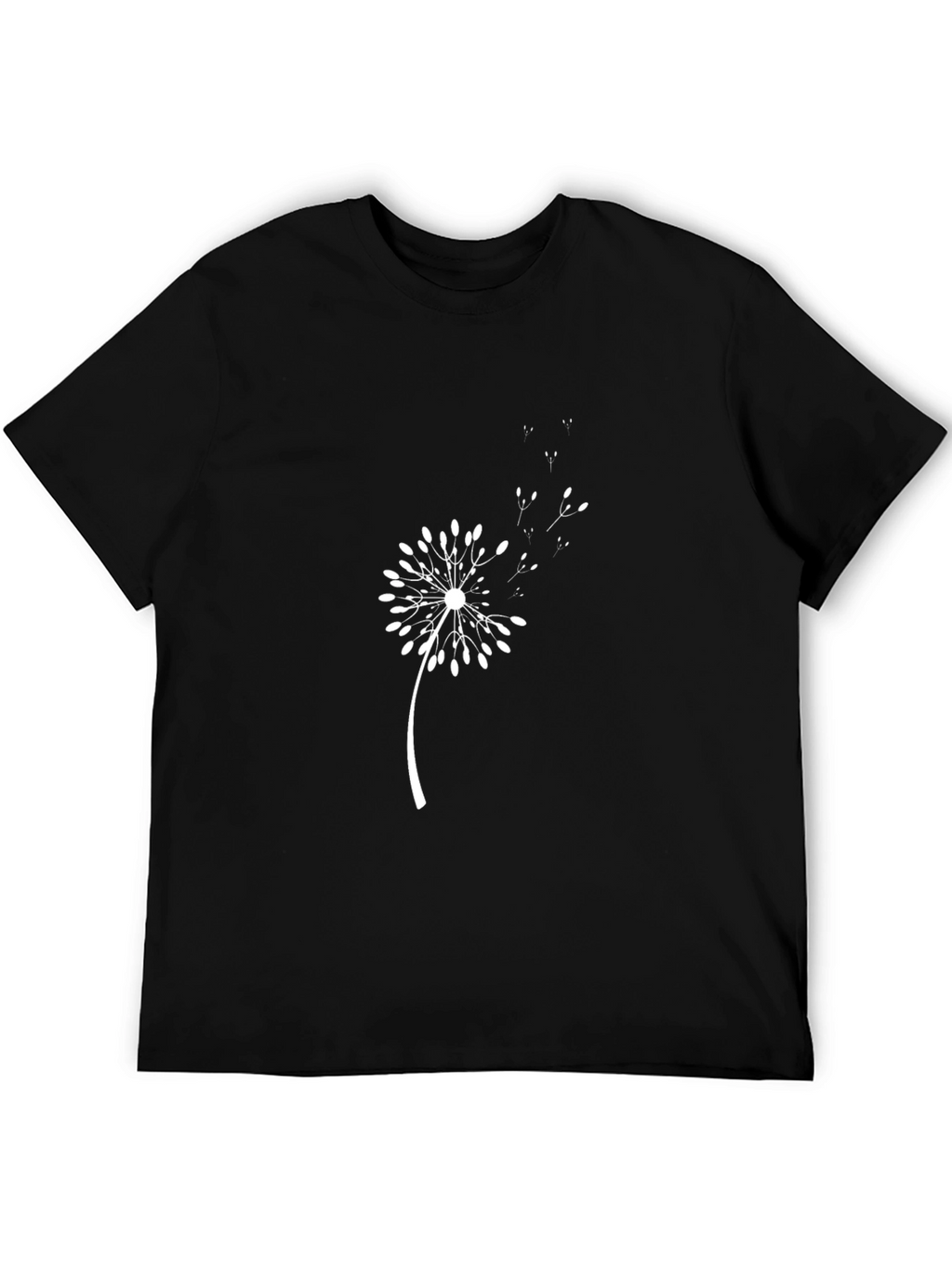 Dandelion Graphic Print Black T-Shirt