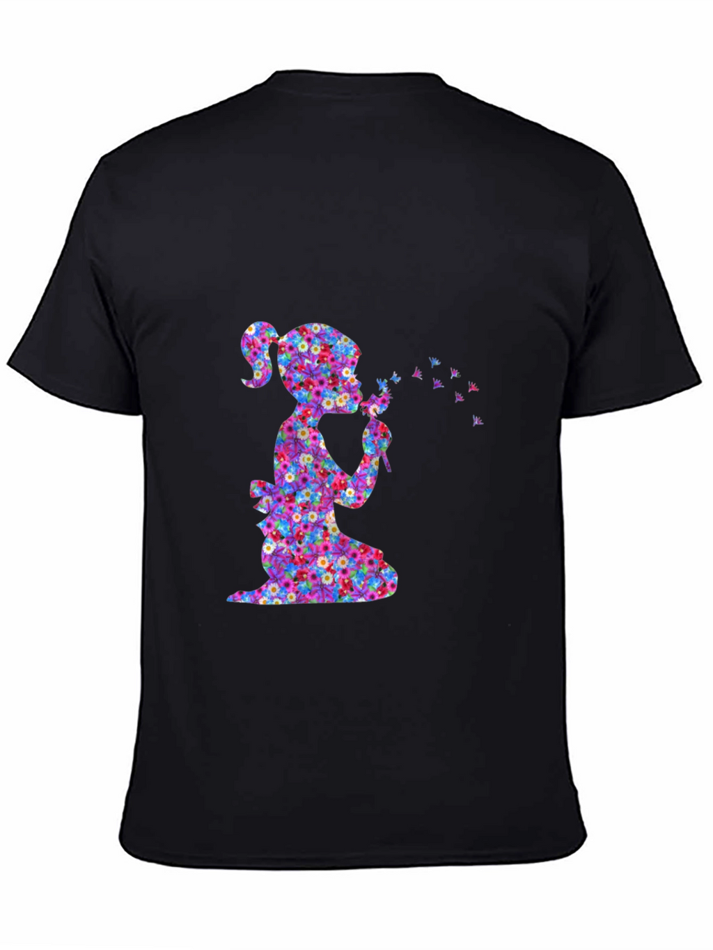 Floral Girl Blowing Dandelion T-Shirt