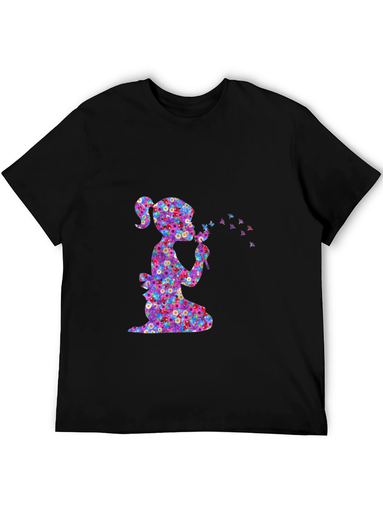 Floral Girl Blowing Dandelion T-Shirt