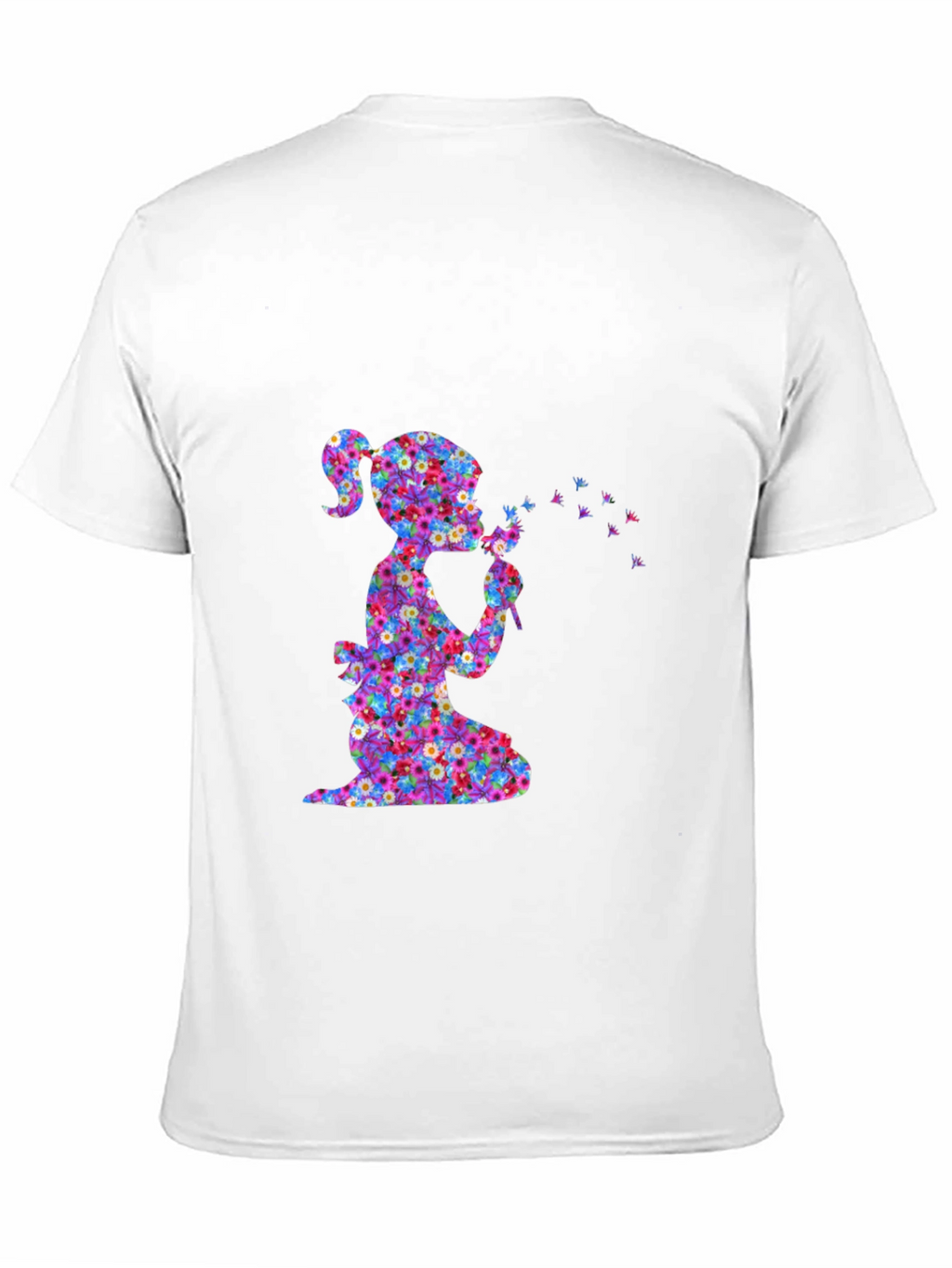 Floral Girl Blowing Dandelion T-Shirt