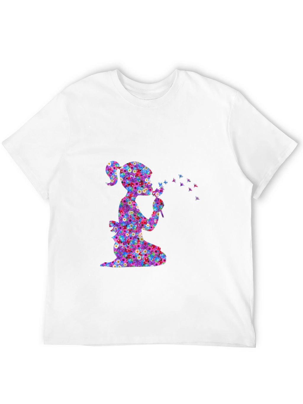 Floral Girl Blowing Dandelion T-Shirt