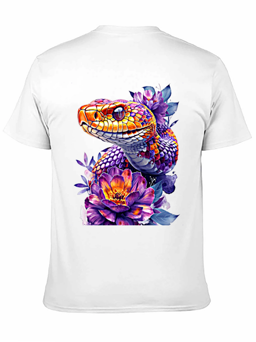 Floral Snake Graphic Tee - Vibrant Design