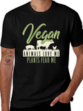 Vegan Animals Love Me Plants Fear Me T-Shirt