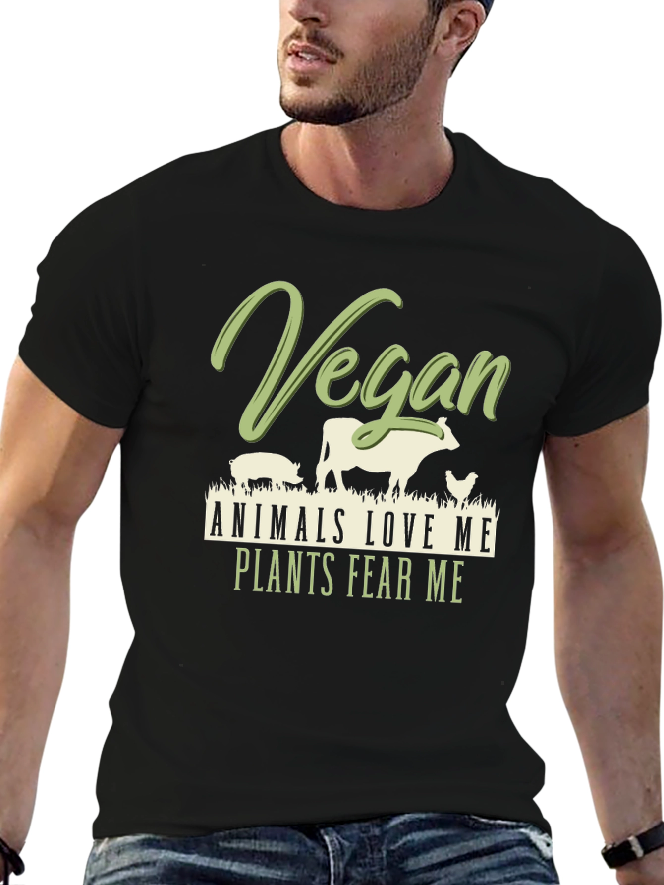 Vegan Animals Love Me Plants Fear Me T-Shirt