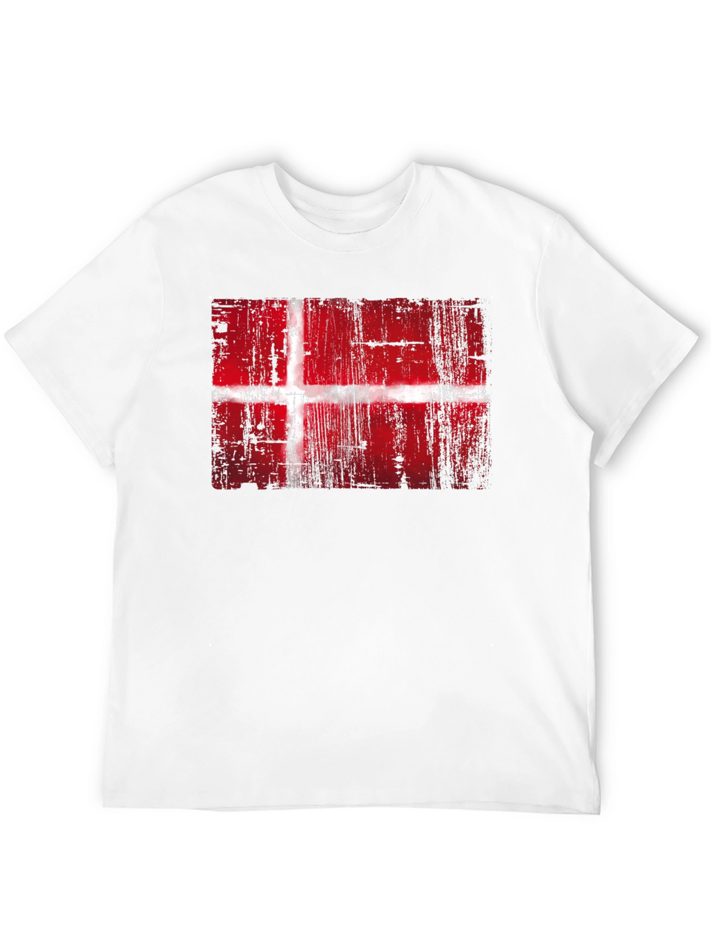 Danish Flag Graphic Print Black T-Shirt