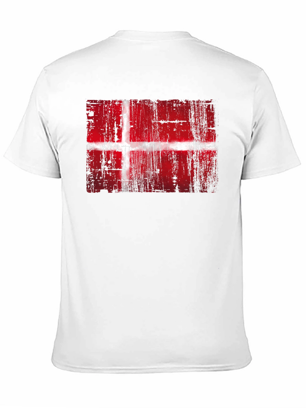 Danish Flag Graphic Print Black T-Shirt