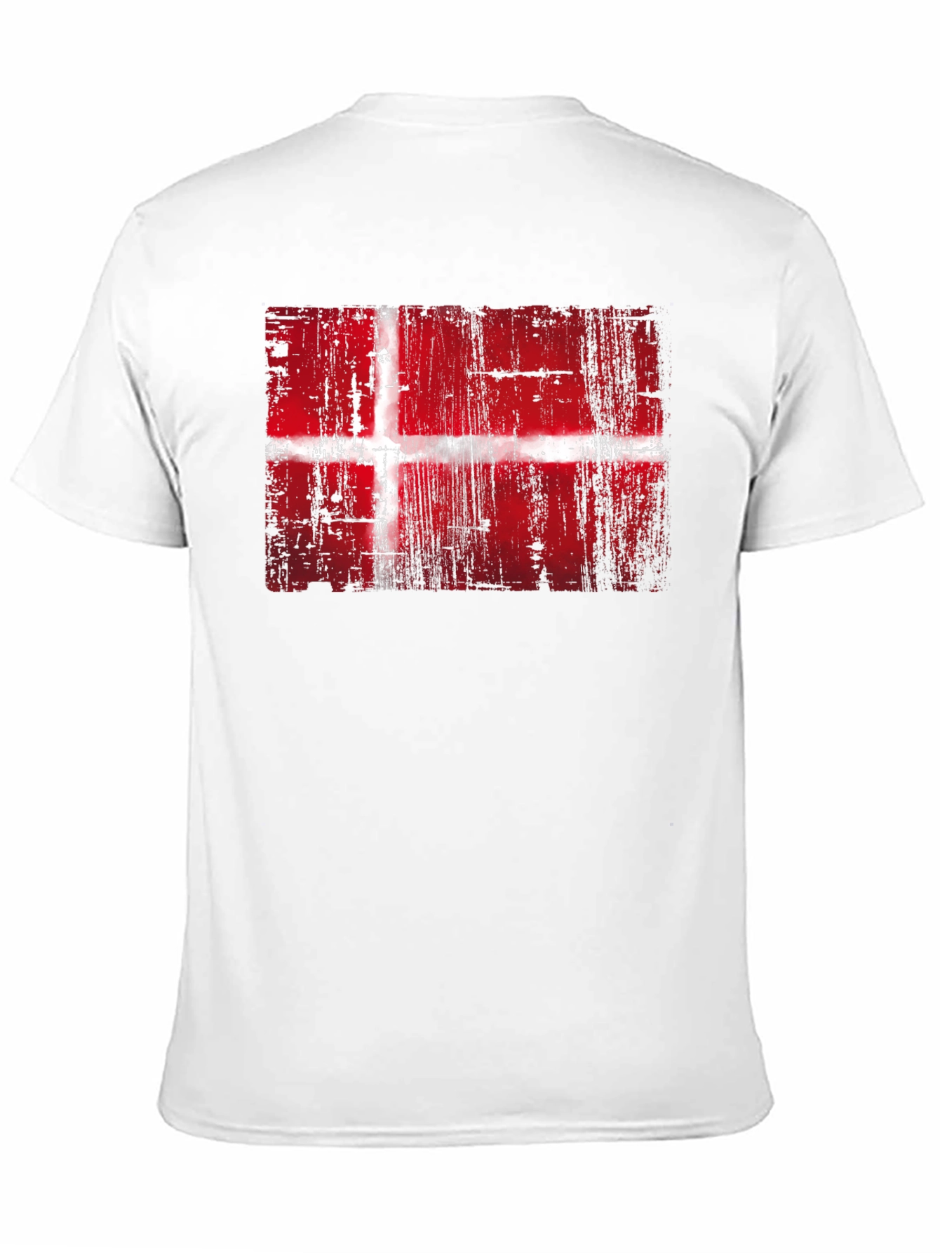 Danish Flag Graphic Print Black T-Shirt
