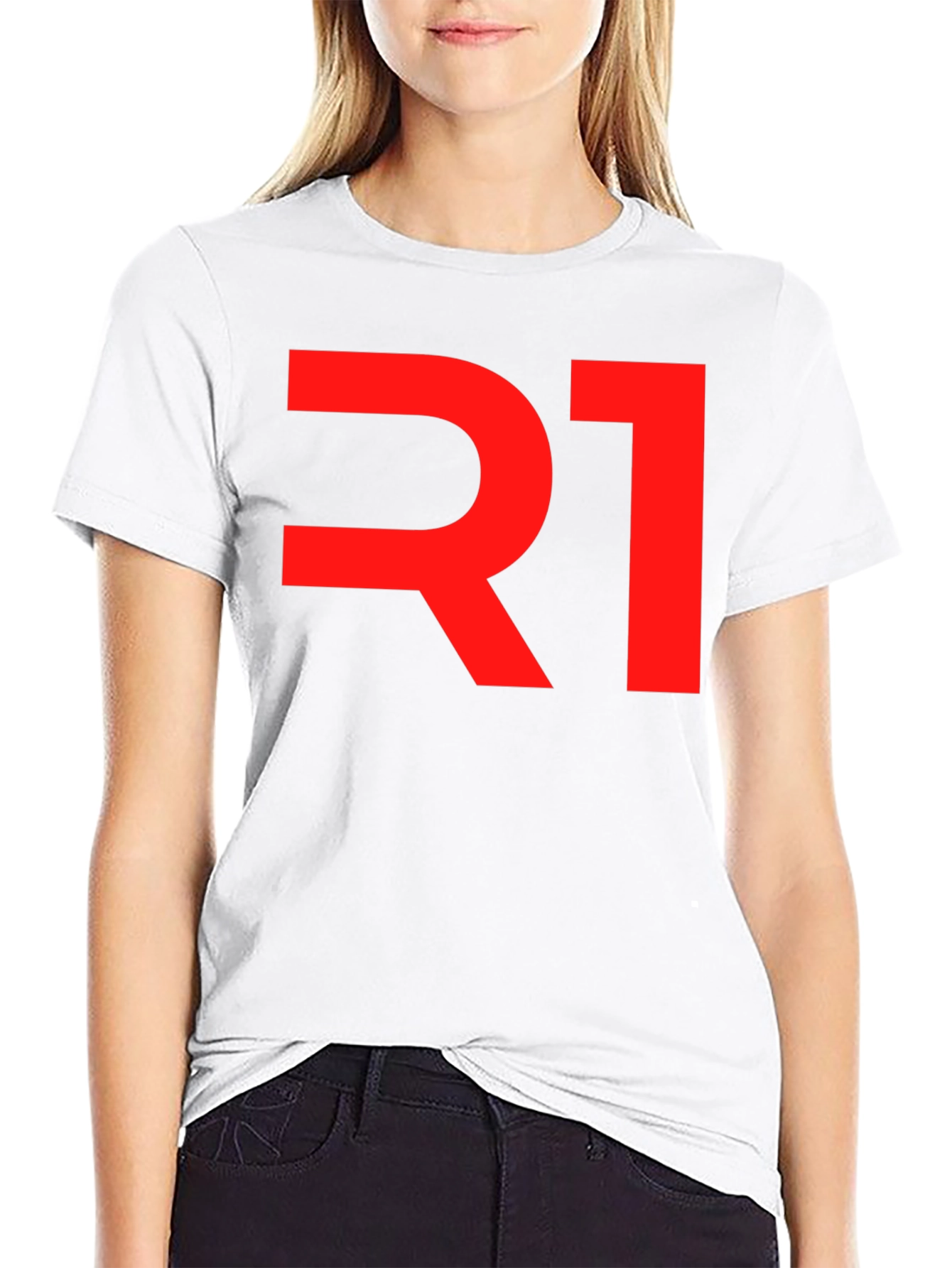 R1 Graphic Tee - Bold Red on Black Cotton