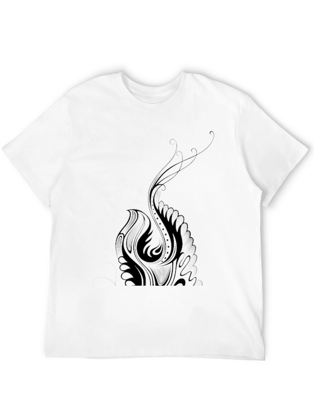 Stylish Black T-Shirt with Tribal Phoenix Design