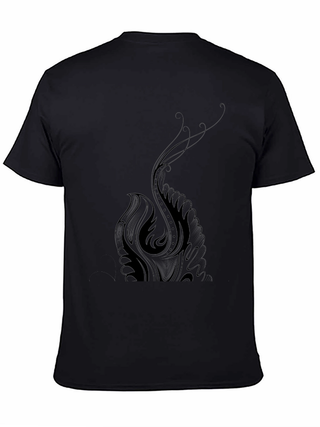 Stylish Black T-Shirt with Tribal Phoenix Design
