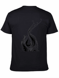 Stylish Black T-Shirt with Tribal Phoenix Design