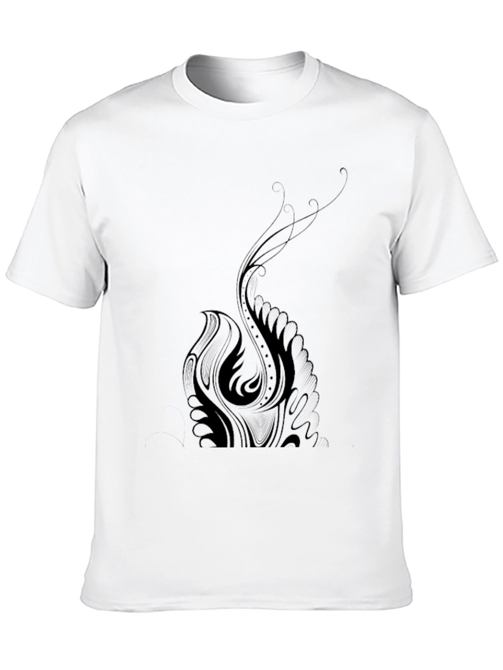 Stylish Black T-Shirt with Tribal Phoenix Design