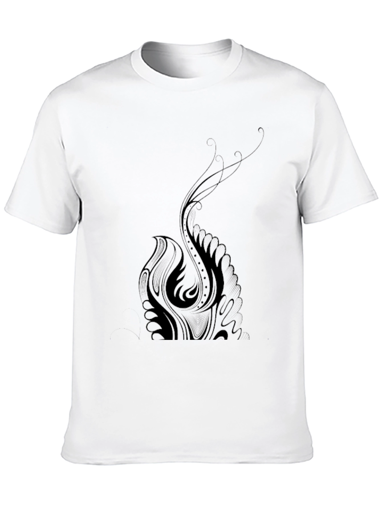 Stylish Black T-Shirt with Tribal Phoenix Design