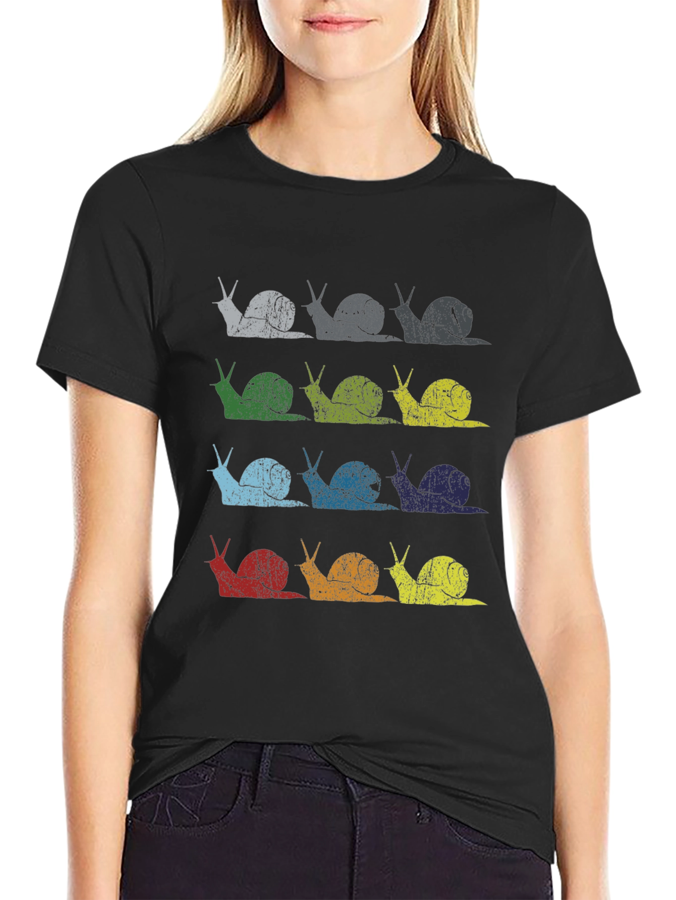 Colorful Snail Graphic Tee - Unique Vintage Design