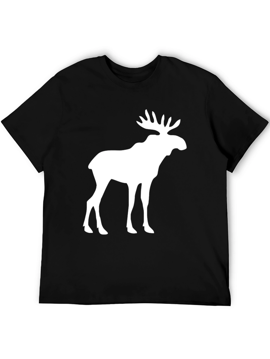 Moose Graphic Print Black T-Shirt