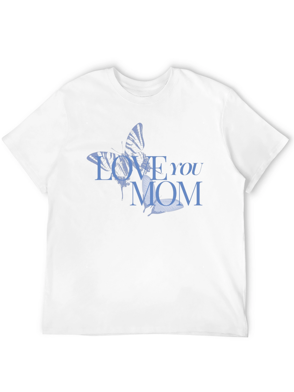 Love You Mom Butterfly Graphic T-Shirt