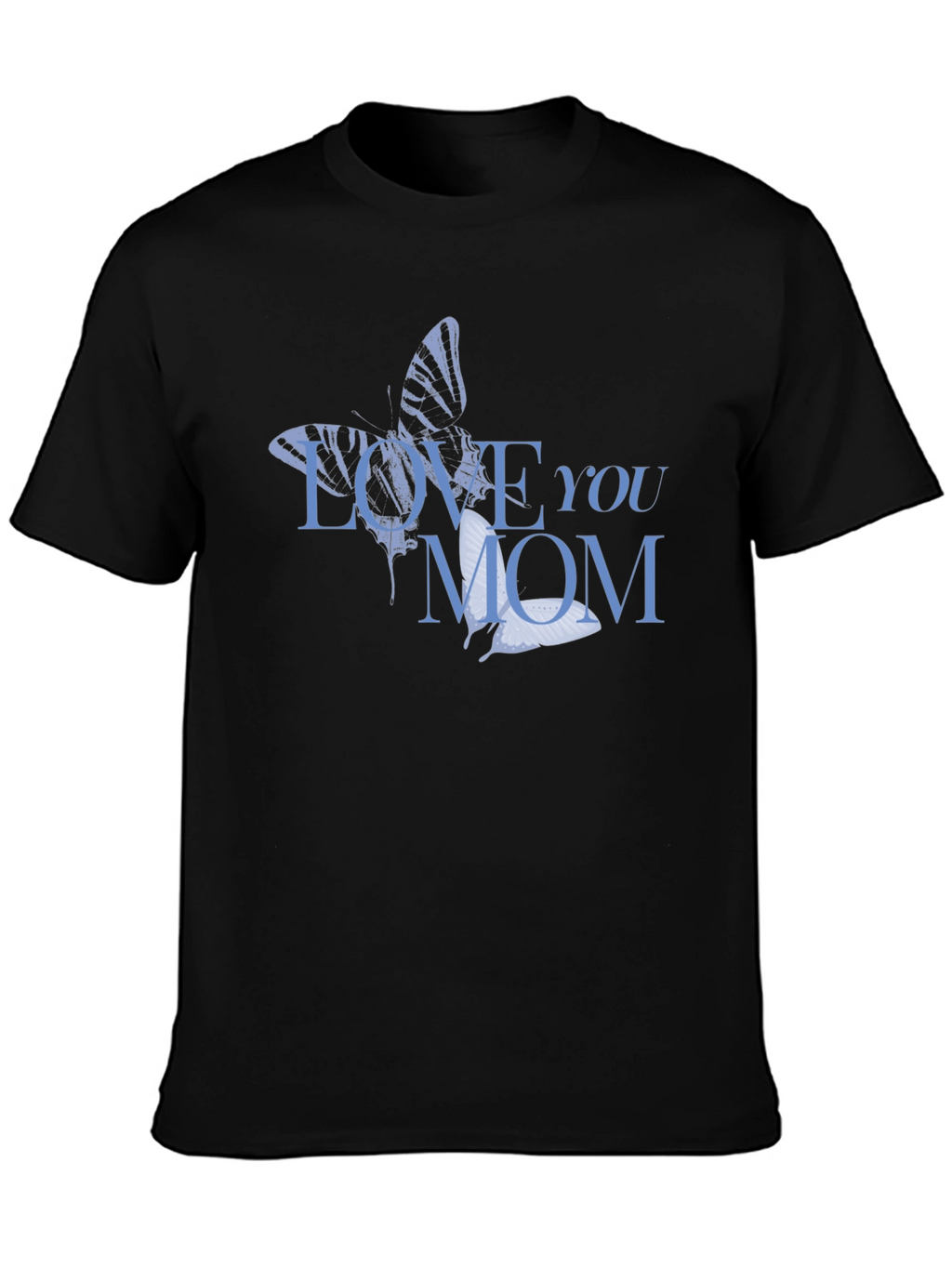 Love You Mom Butterfly Graphic T-Shirt