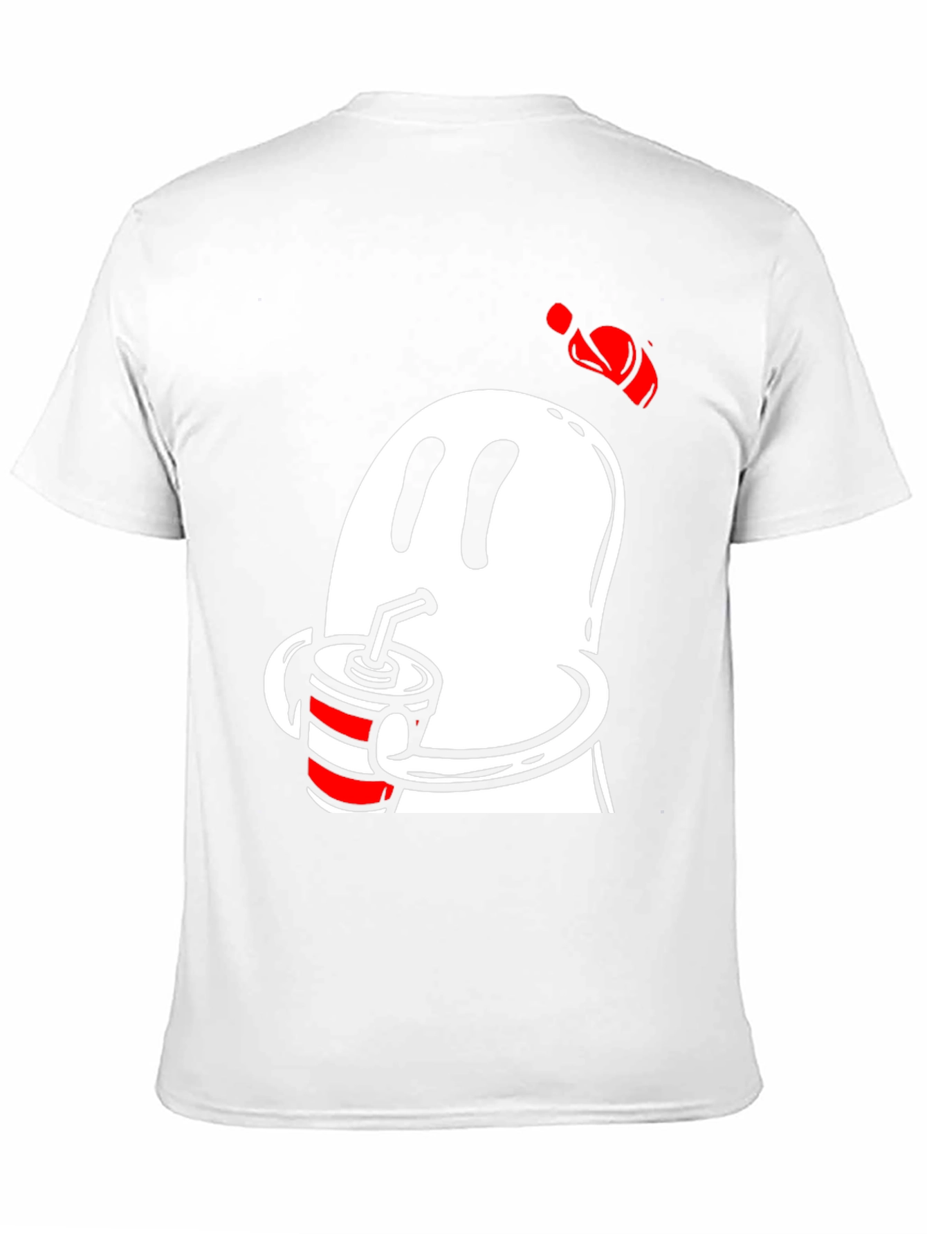 Ghost Drinking Soda Mens Black T-Shirt