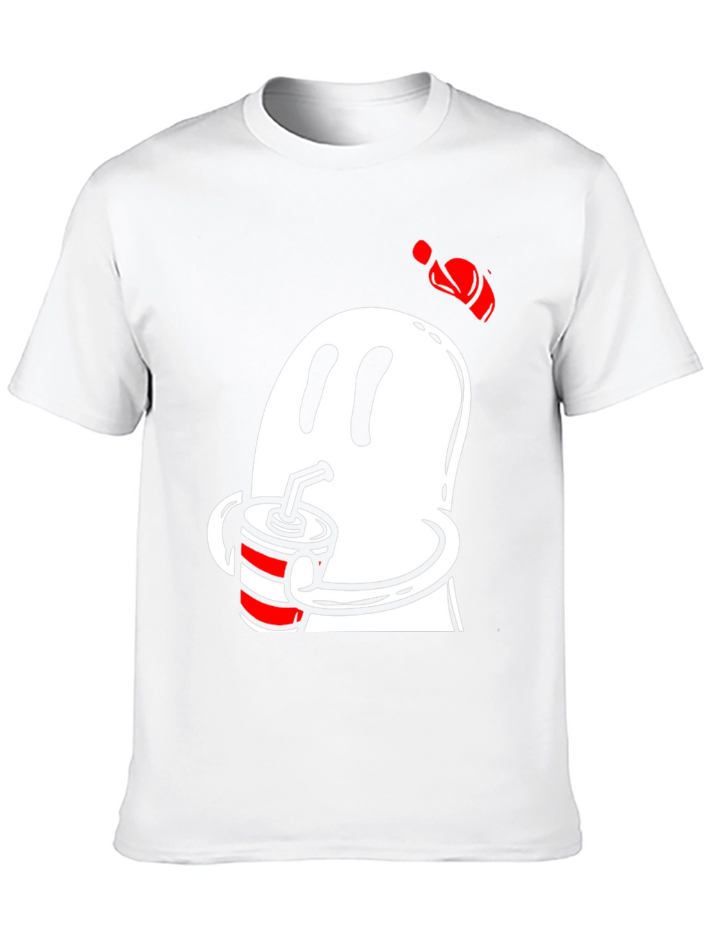Ghost Drinking Soda Mens Black T-Shirt
