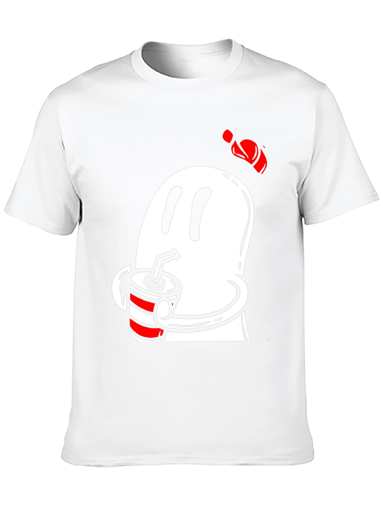 Ghost Drinking Soda Mens Black T-Shirt