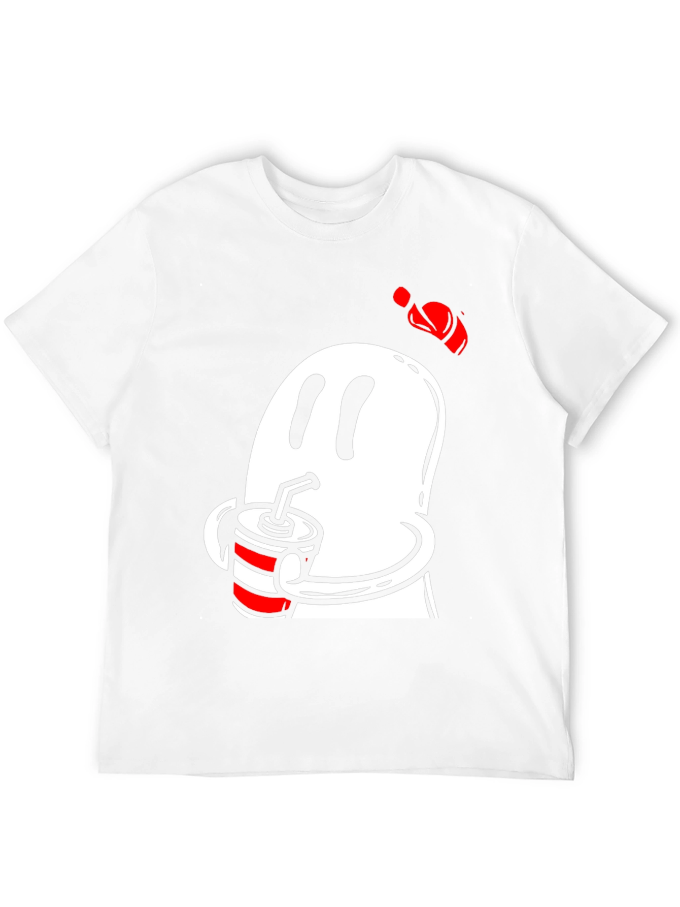 Ghost Drinking Soda Mens Black T-Shirt