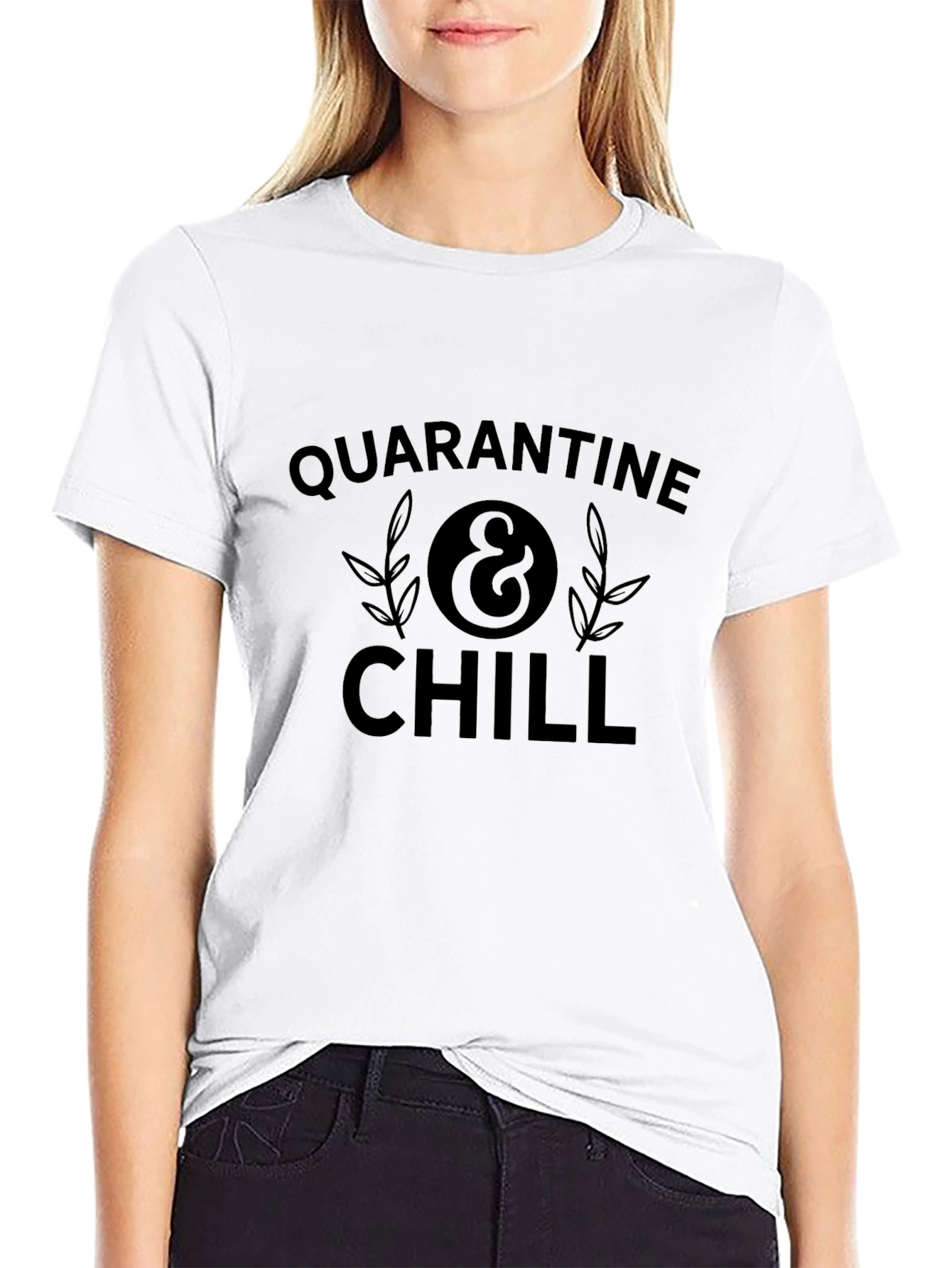 Quarantine & Chill Black Graphic T-Shirt